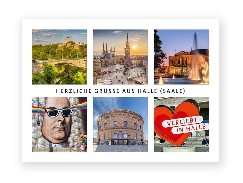 Postkarte "Hallesche Sehenswürdigkeiten"