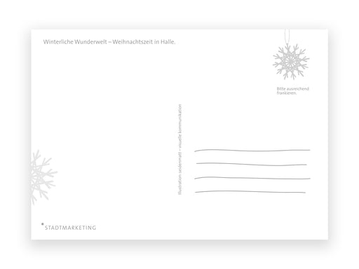 Postkarte "Finni & Rudi" – Adventszeit * Gemeinsam durch den Schnee stöbern