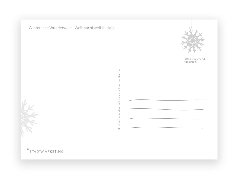 Postkarte "Finni & Rudi" – Adventszeit * Gemeinsam durch den Schnee stöbern