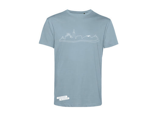 T-Shirt "Verliebt in Halle" unisex hellblau