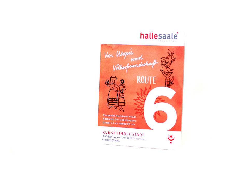 Kunst findet Stadt Die Route 6 der "Kunststadt-Pläne" führt nach Halle-Neustadt und begibt sich auf die Spuren jener KünstlerInnen, welche die im Entstehen begriffene, neue Stadt mit Reliefs, Wandmalereien und Plastiken ausgestalten durften.