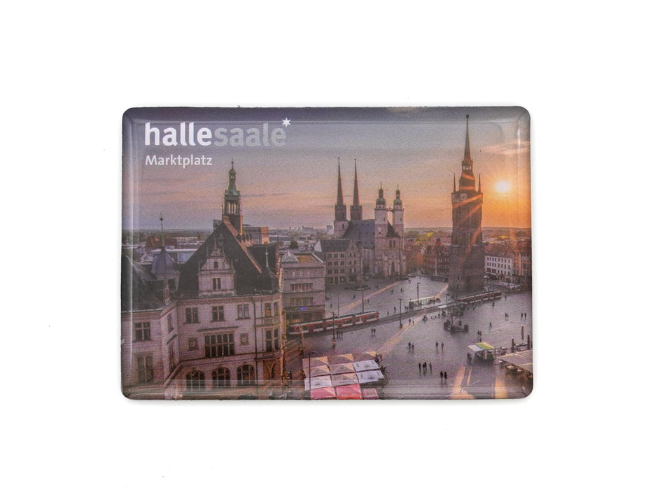 Magnet "Marktplatz Halle Sonnenuntergang"