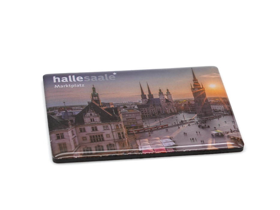 Magnet "Marktplatz Halle Sonnenuntergang"