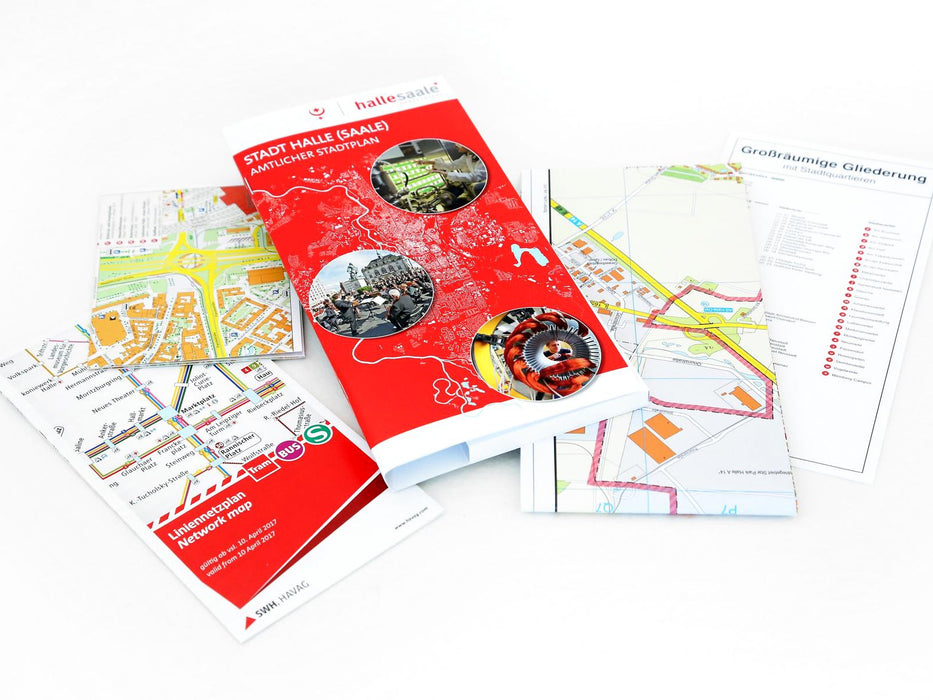 Amtlicher Stadtplan Halle (Saale) - Wissen, wo es lang geht. Stadtplan inkl. Informationsheft und Straßenverzeichnis von A bis Z.