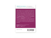 Eine Postkarte in deutscher Sprache zum Kulturstadtplan „Drehort Halle (Saale)“ mit 15 Filmschauplätzen, mit weißem Text auf violettem Grund, Informationen zur Karte, Startpunkt, Gesamtlänge und ISBN.