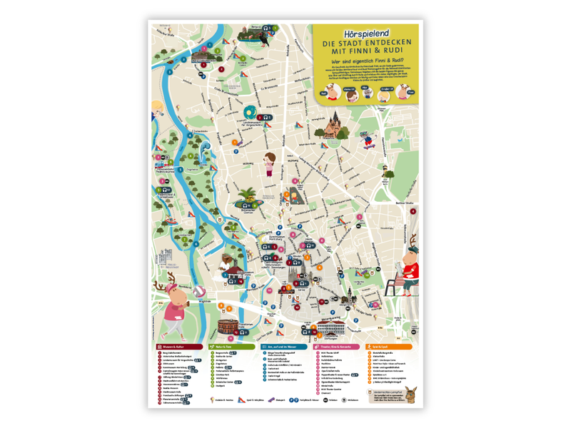 Der Stadtplan für Kinder – "Halle entdecken mit Finni & Rudi"