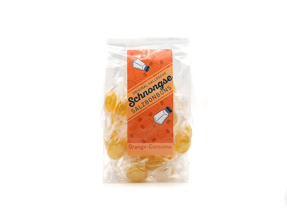 Süß & salzig? Klingt merkwürdig? Schmeckt aber lecker! Die Salzbonbons mit der besonderen Geschmacksrichtung "Orange-Curcuma", hergestellt mit lokaler Sole, überzeugen durch eine perfekte Mischung.