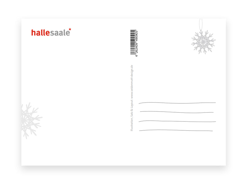 Postkarte "Finni & Rudi" – Adventszeit * Glitzerschnee