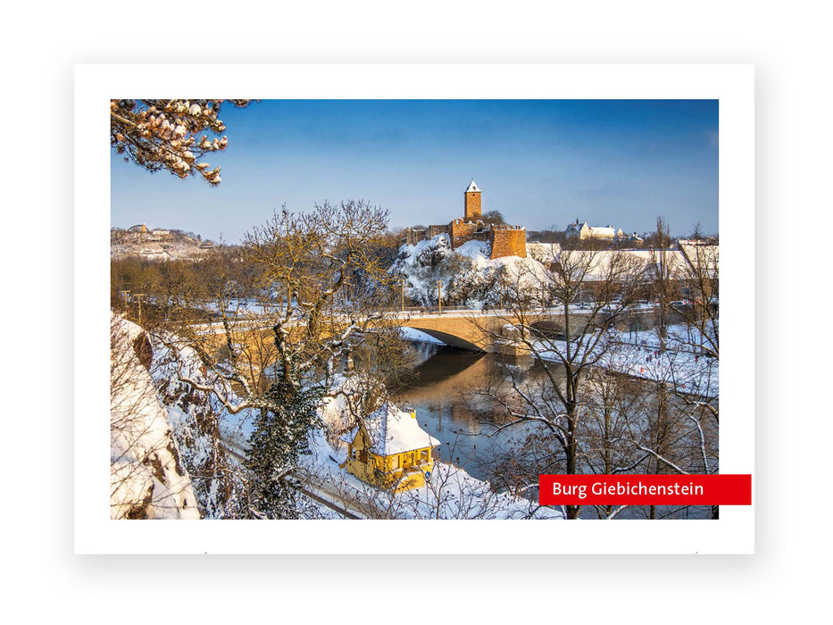 Postcard "Giebichenstein Castle in Winter"