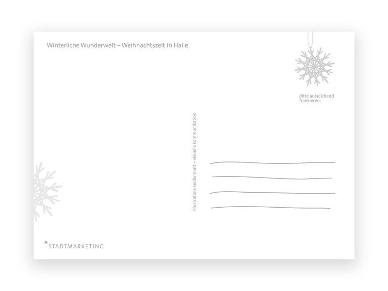 Postkarte "Finni & Rudi" – Adventszeit * Gemeinsam durch den Schnee stöbern