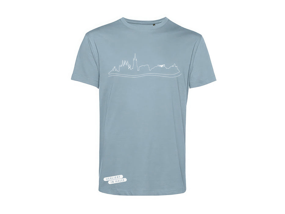 T-Shirt "Verliebt in Halle" unisex hellblau