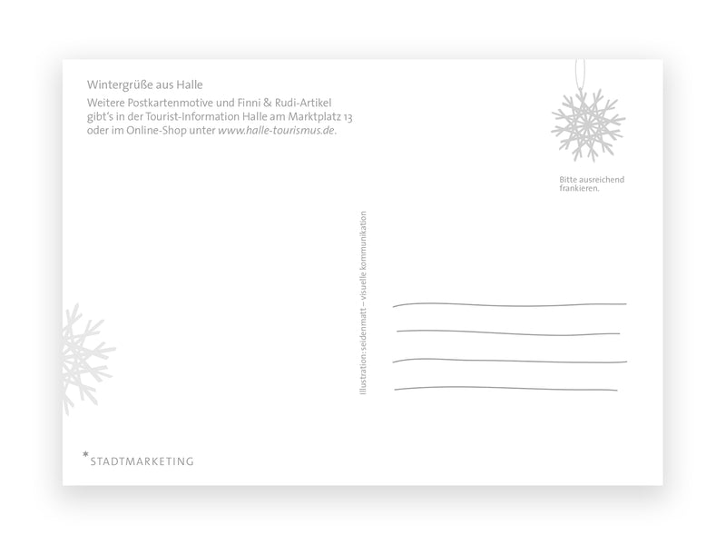 Postkarte "Finni & Rudi" – Adventszeit * Zum Verlieben
